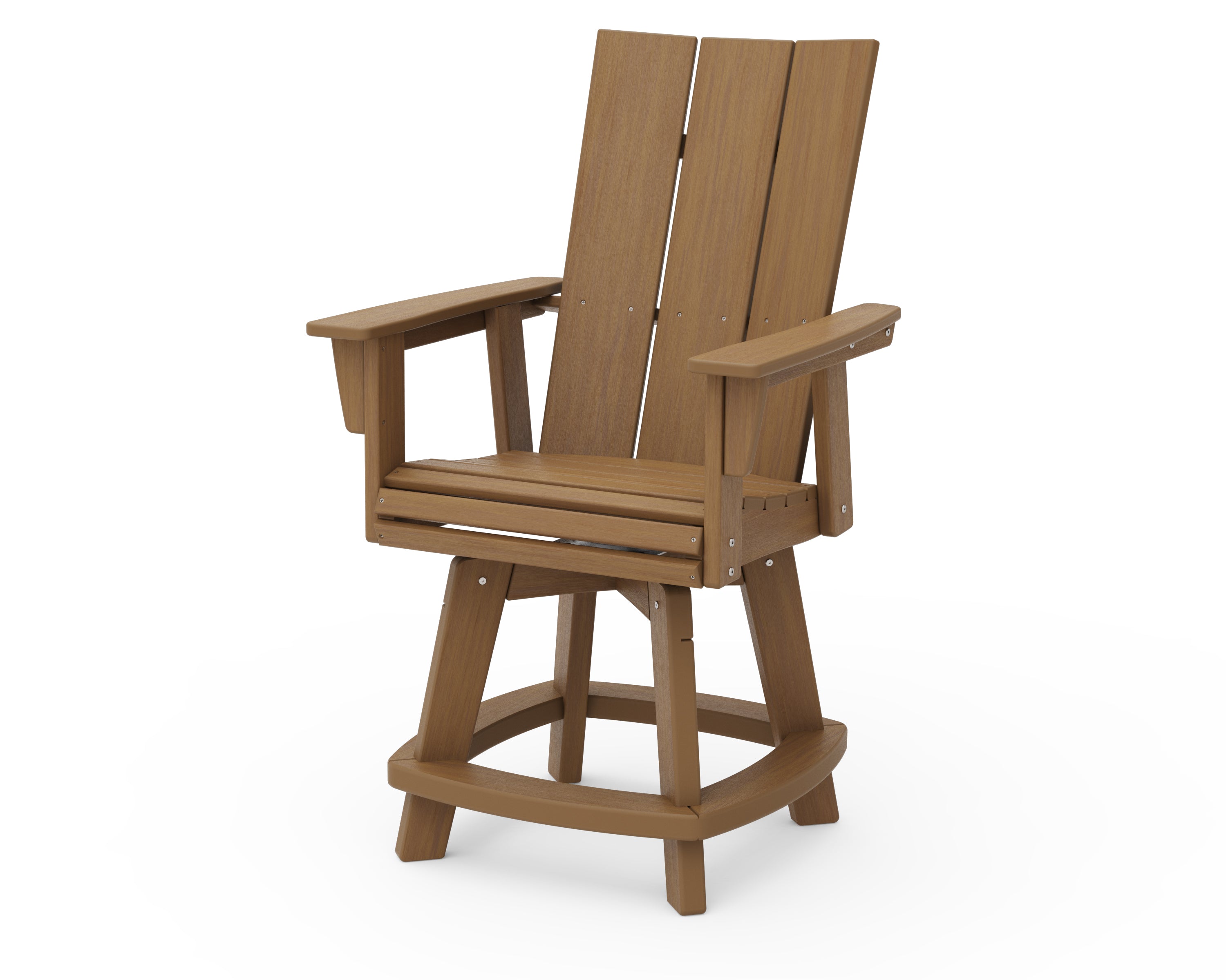 POLYWOOD Modern Curveback Adirondack Swivel Counter Chair