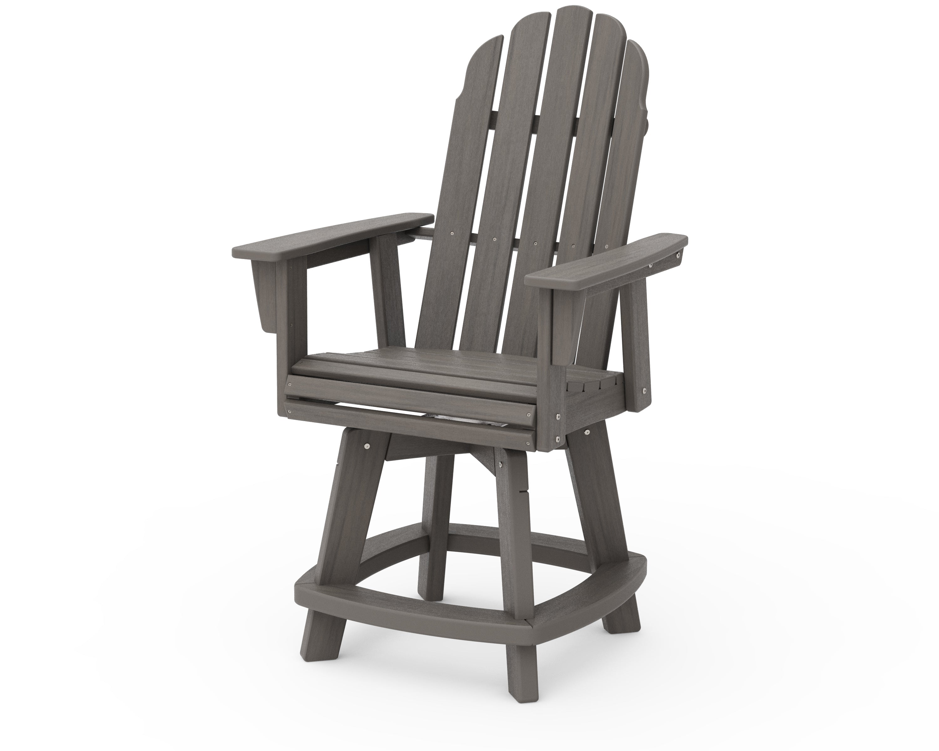 POLYWOOD Vineyard Curveback Adirondack Swivel Counter Chair