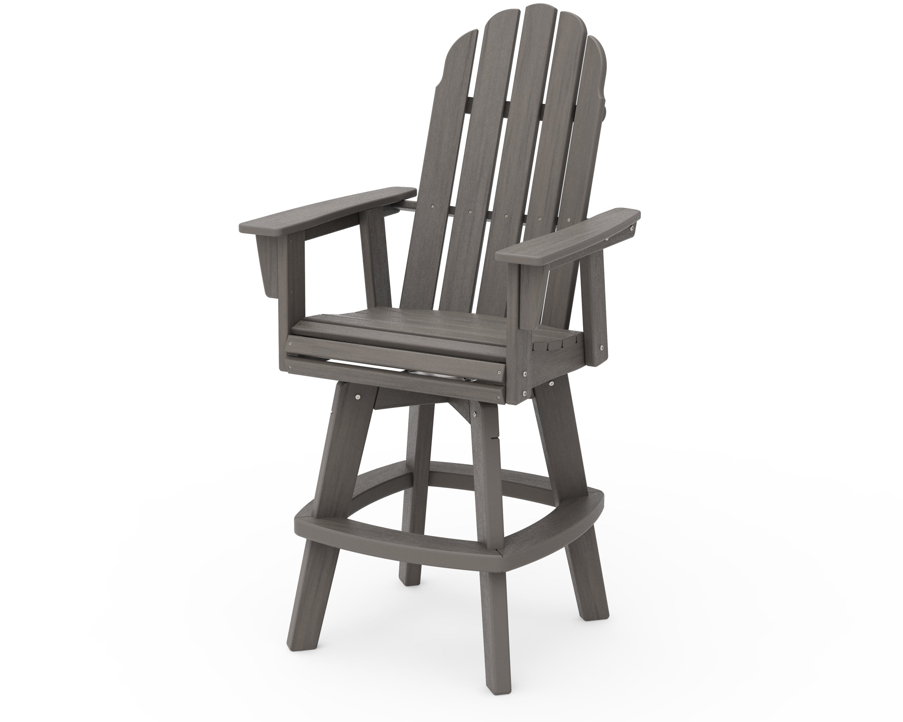 POLYWOOD Vineyard Curveback Adirondack Swivel Bar Chair