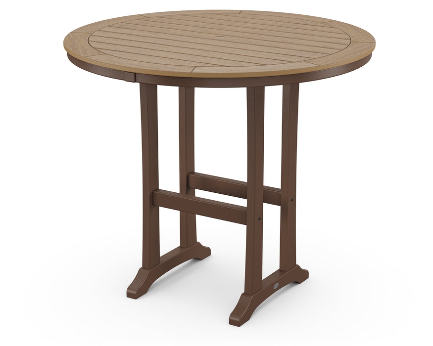 POLYWOOD Nautical Trestle 48" Round Bar Table