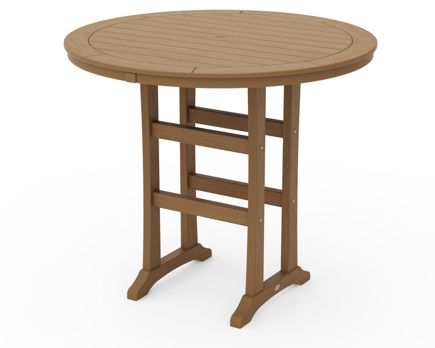 POLYWOOD Nautical Trestle 48" Round Bar Table