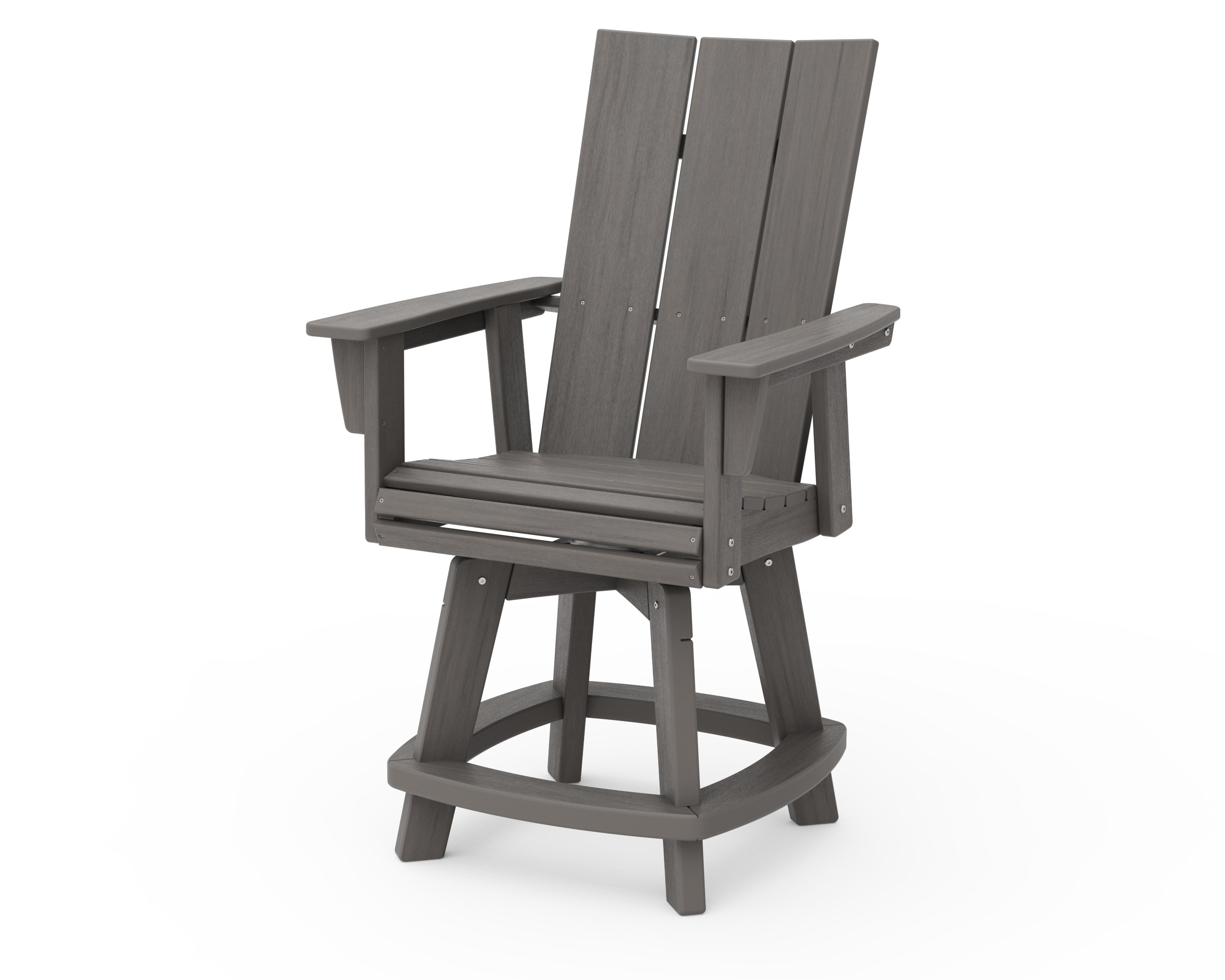 POLYWOOD Modern Curveback Adirondack Swivel Counter Chair