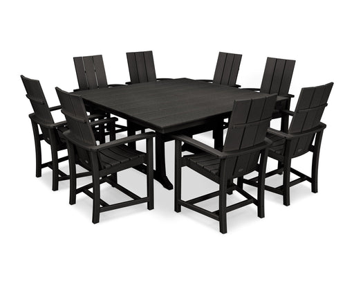 POLYWOOD Modern Adirondack 9-Piece Farmhouse Trestle Dining Set