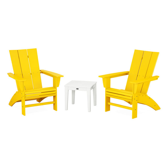 POLYWOOD Modern 3-Piece Curveback Adirondack Set