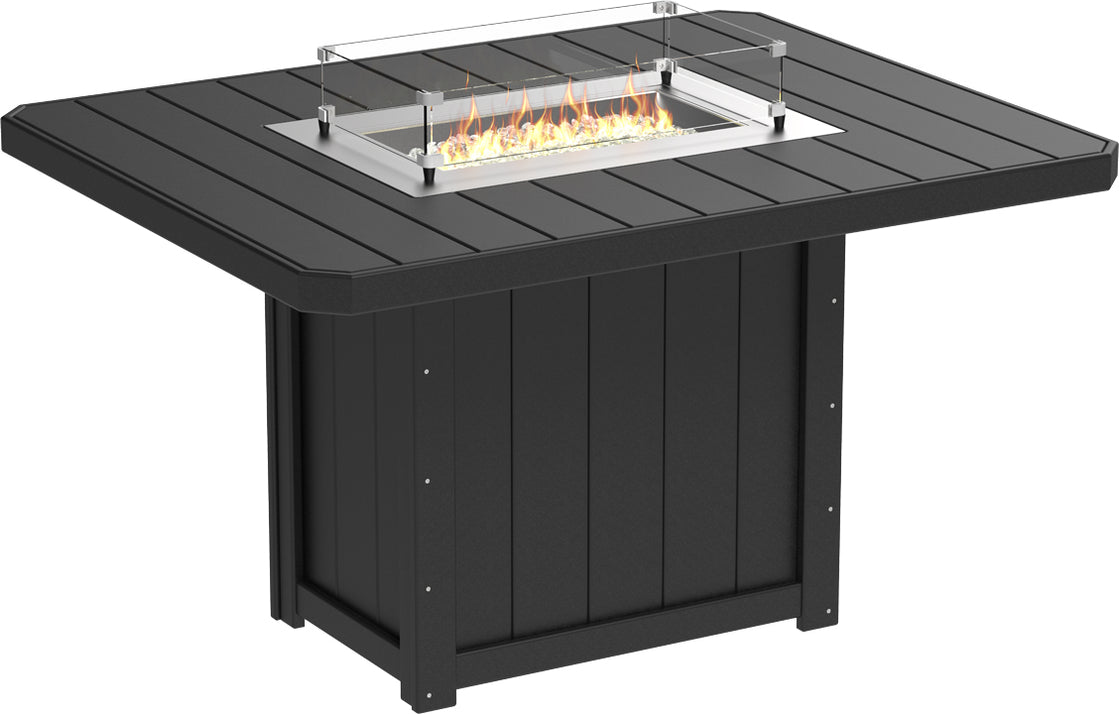 LuxCraft Lumin Fire Table 62″ Rectangular Counter Height - Amish Yard