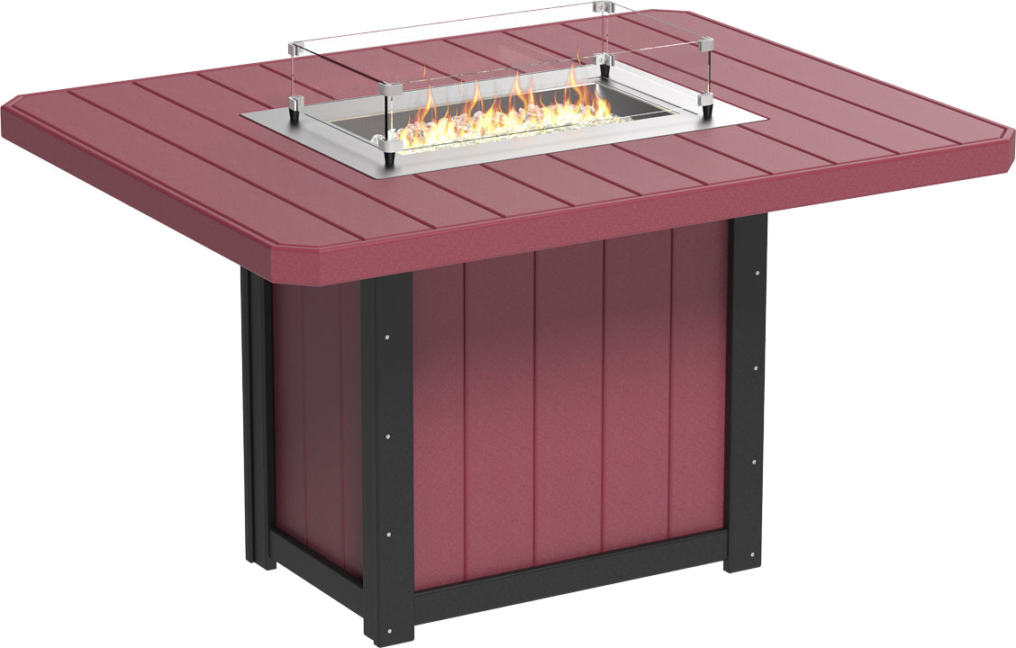 LuxCraft Lumin Fire Table 62″ Rectangular Counter Height - Amish Yard