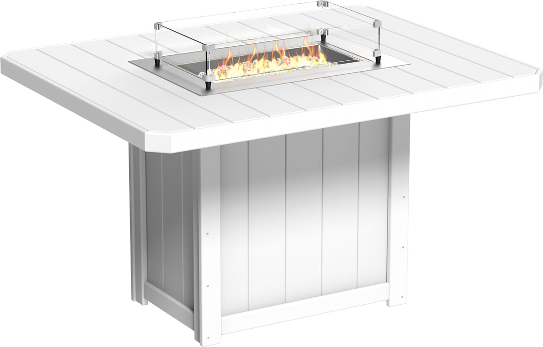LuxCraft Lumin Fire Table 62″ Rectangular Counter Height - Amish Yard