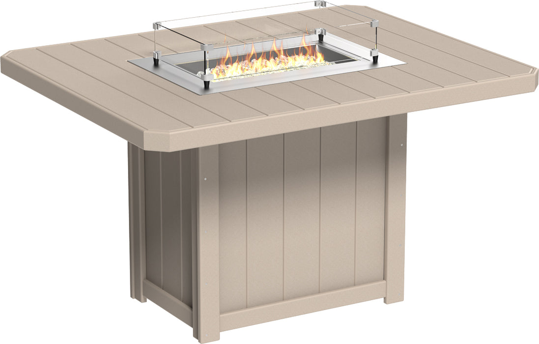 LuxCraft Lumin Fire Table 62″ Rectangular Counter Height
