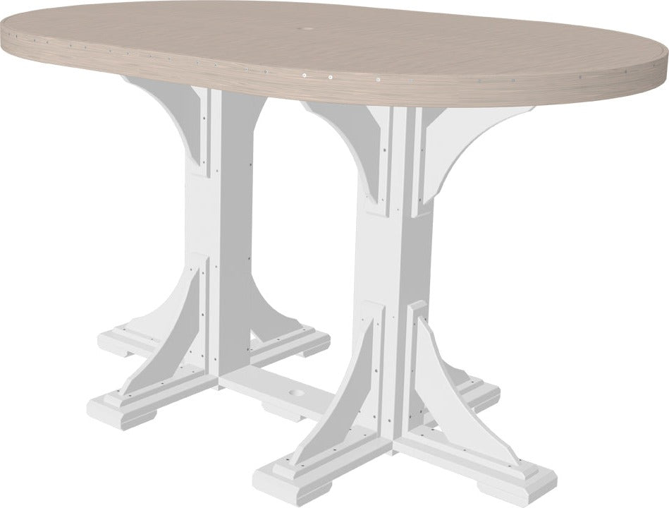 LuxCraft 4' x 6' Oval Table - Bar Height