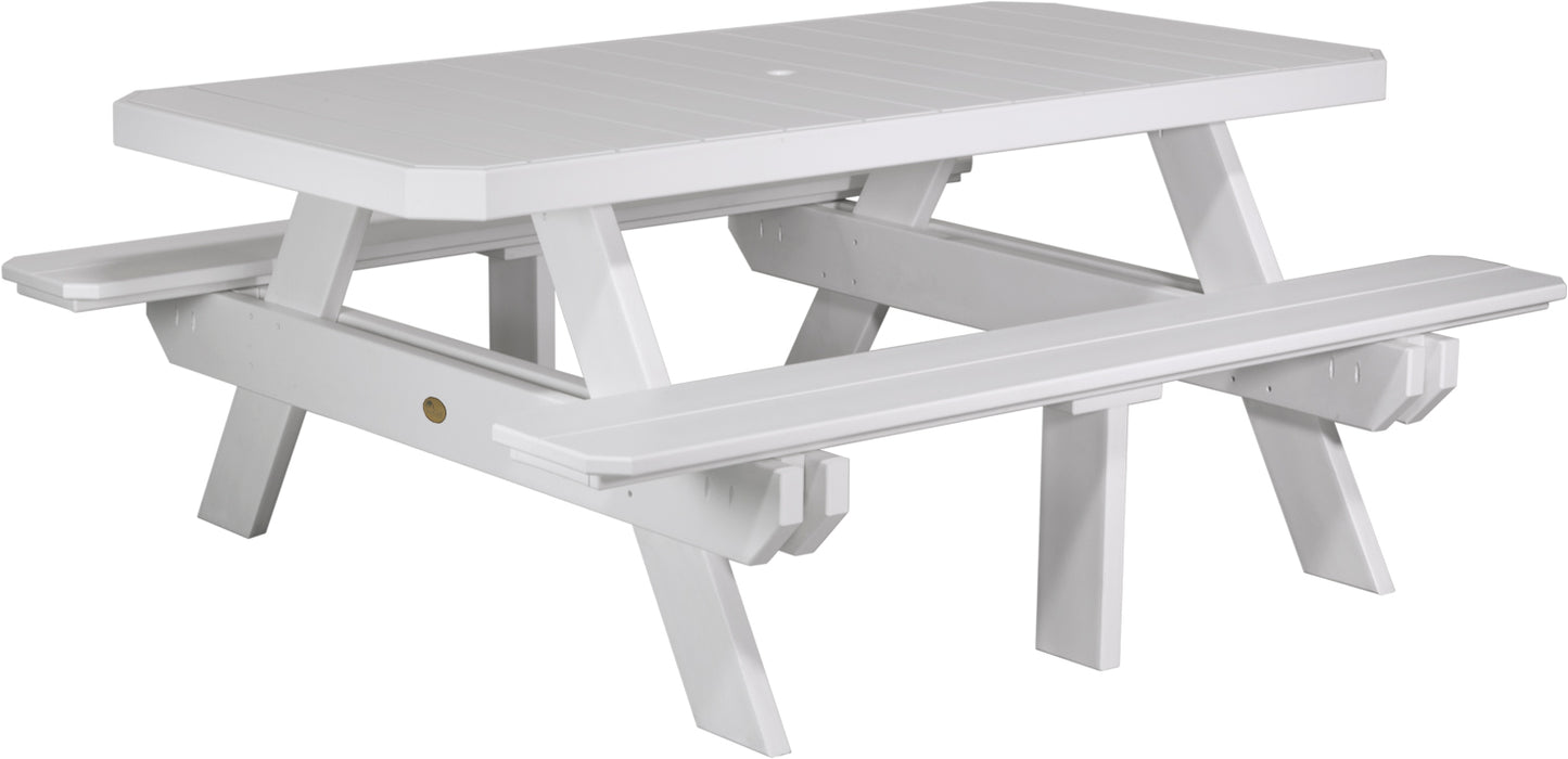 LuxCraft 6' Rectangular Picnic Table