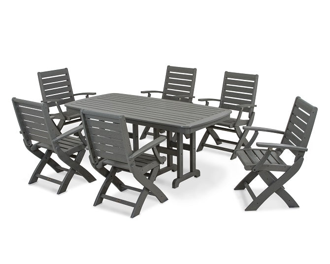 POLYWOOD Signature Folding Chair 7-Piece Dining Set