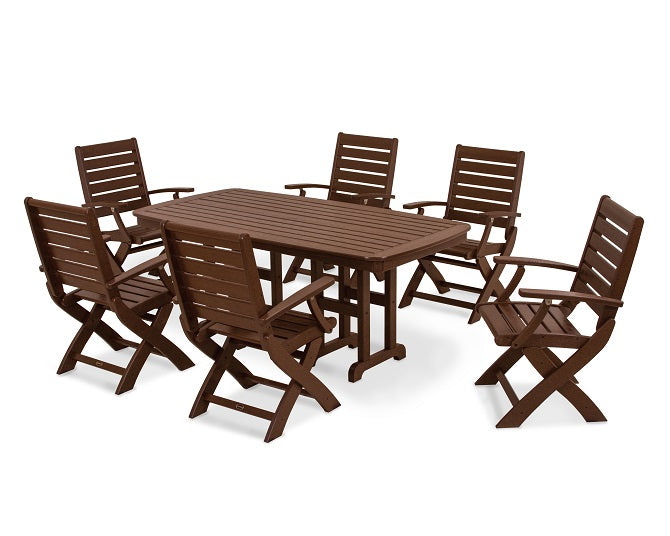 POLYWOOD Signature Folding Chair 7-Piece Dining Set