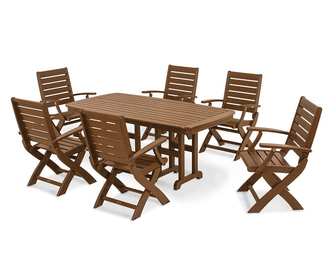 POLYWOOD Signature Folding Chair 7-Piece Dining Set