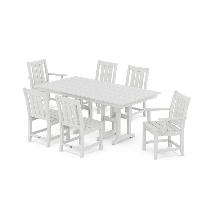 POLYWOOD Oxford 7-Piece Farmhouse Dining Set Amish Yard