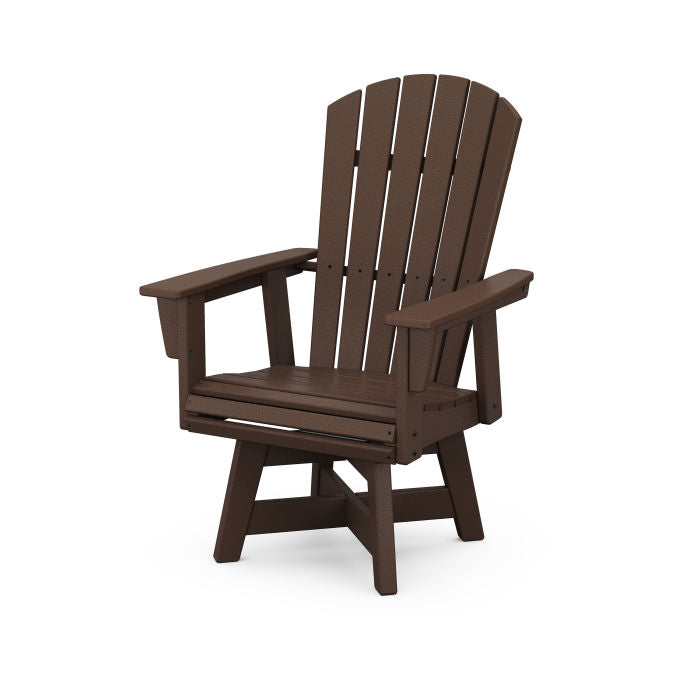 POLYWOOD Nautical Curveback Adirondack Swivel Dining Chair