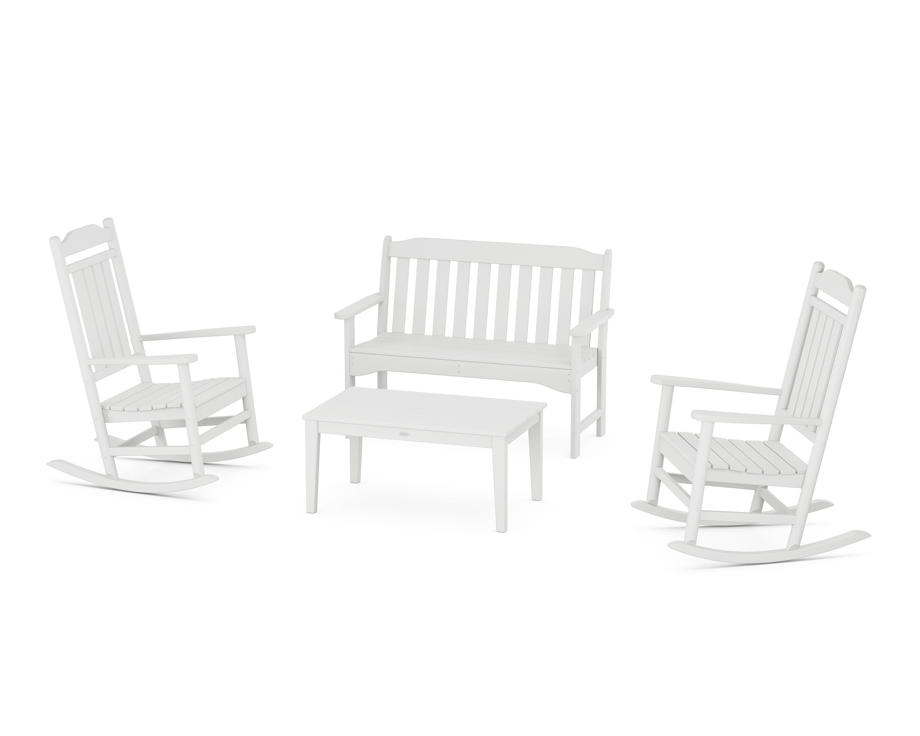 POLYWOOD Country Living Cottage Legacy Rocking Chair 4-Piece Porch Set