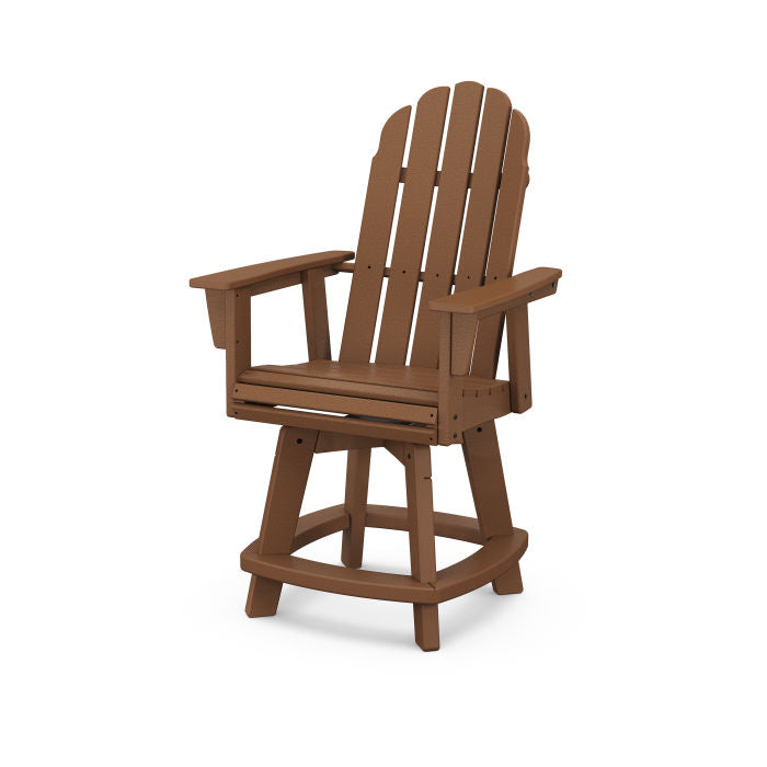 POLYWOOD Vineyard Curveback Adirondack Swivel Counter Chair