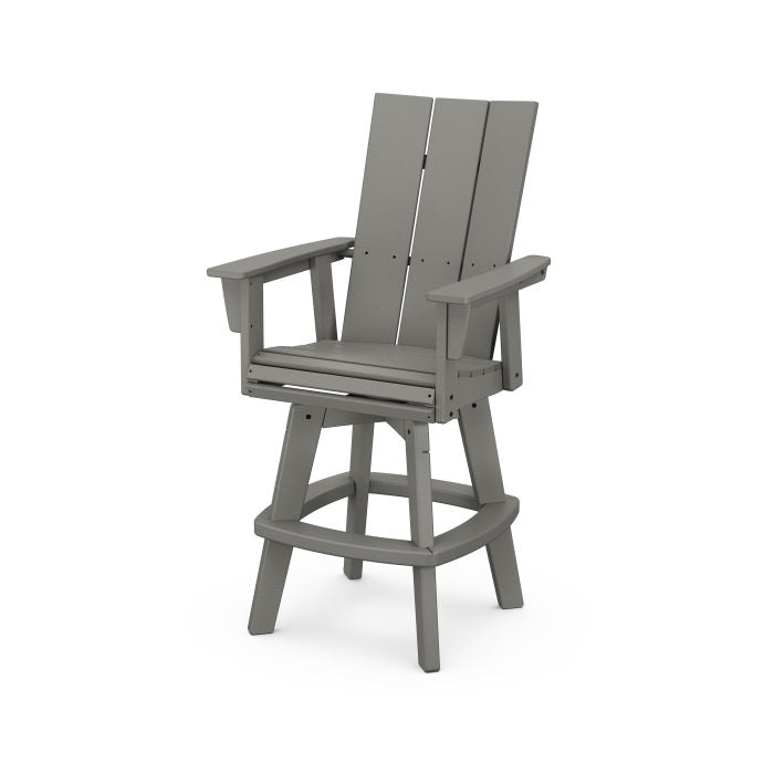 POLYWOOD Modern Curveback Adirondack Swivel Bar Chair