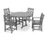 Polywood Chippendale 5-Piece Round Arm Chair Dining Set