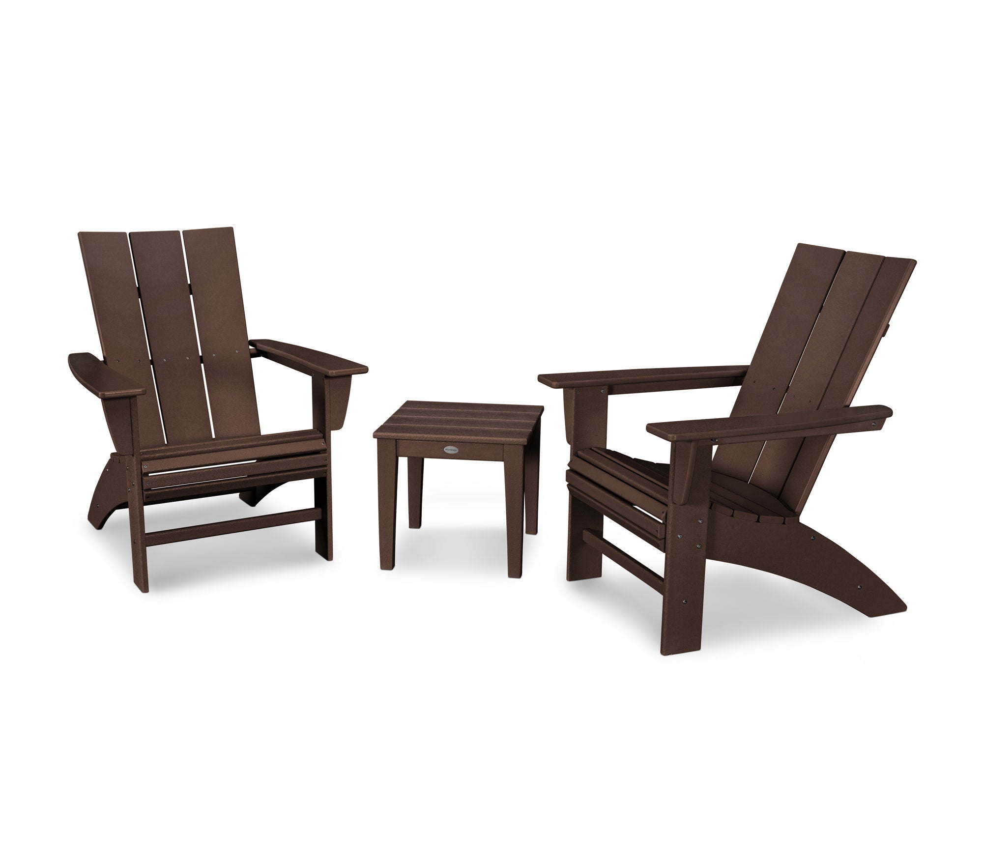 POLYWOOD Modern 3-Piece Curveback Adirondack Set