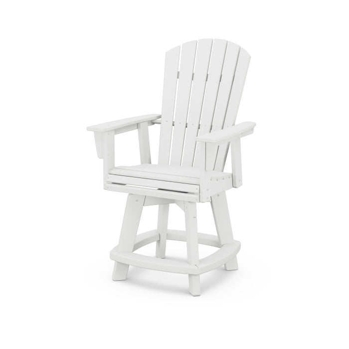 POLYWOOD Nautical Curveback Adirondack Swivel Counter Chair