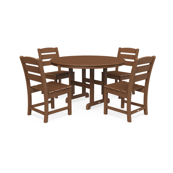 POLYWOOD Lakeside 5-Piece Round Side Chair Dining Set