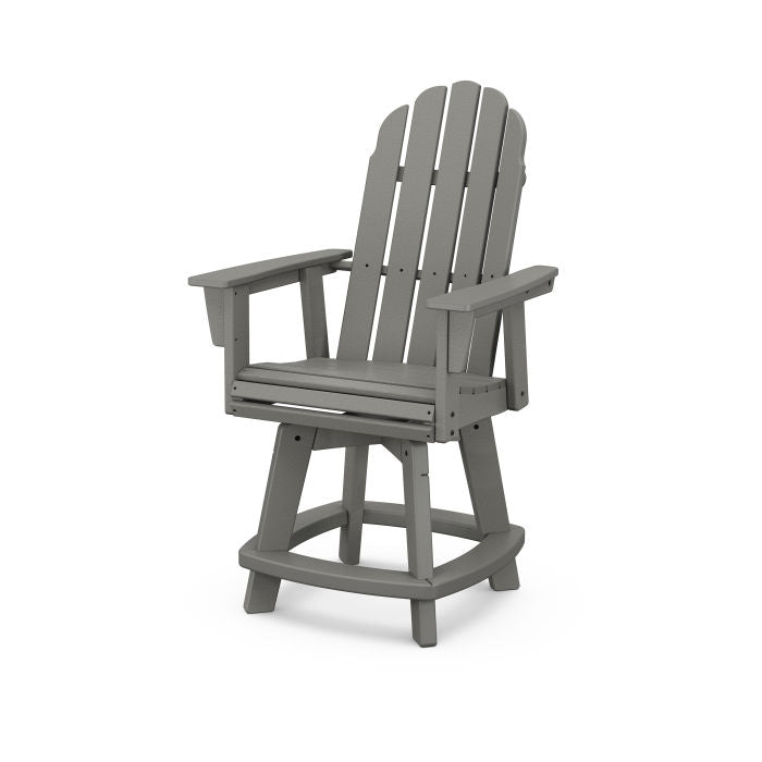 POLYWOOD Vineyard Curveback Adirondack Swivel Counter Chair