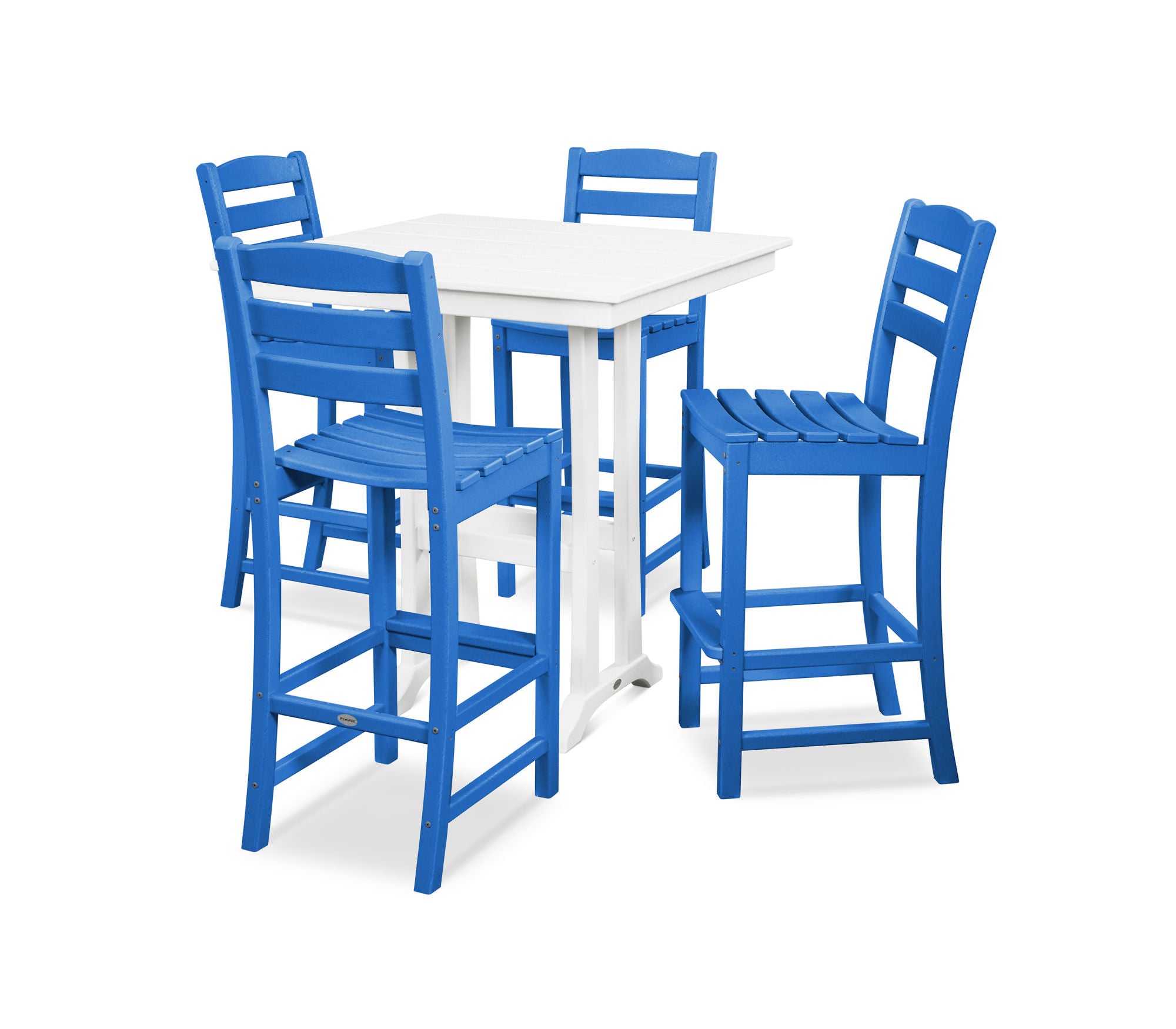 POLYWOOD La Casa Café 5-Piece Farmhouse Trestle Bar Set