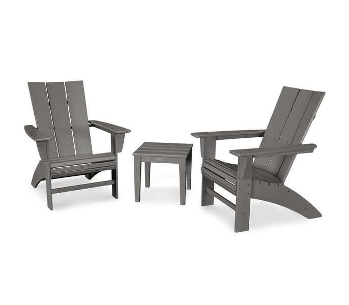 POLYWOOD Modern 3-Piece Curveback Adirondack Set