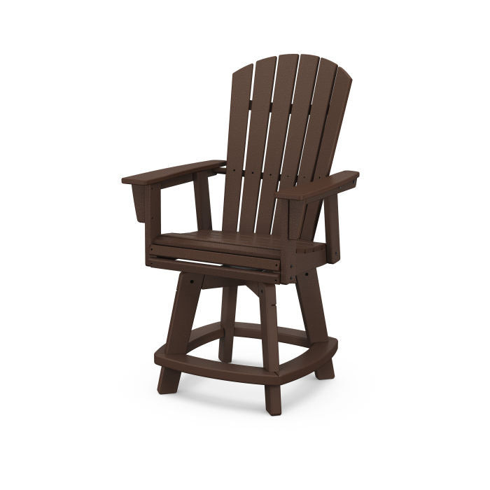 POLYWOOD Nautical Curveback Adirondack Swivel Counter Chair