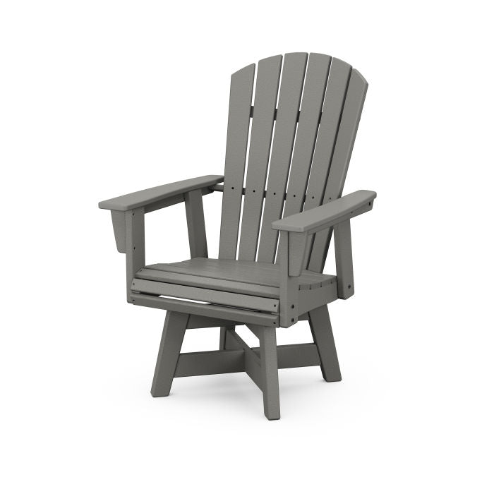 POLYWOOD Nautical Curveback Adirondack Swivel Dining Chair