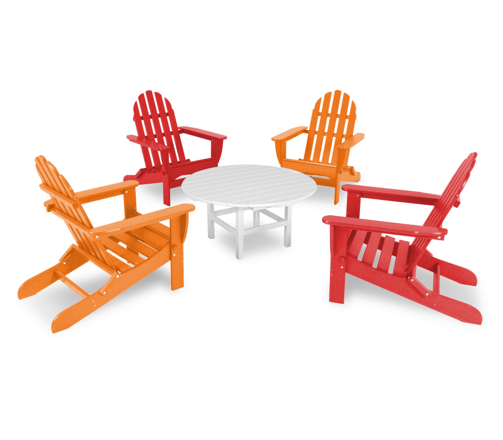 POLYWOOD Classic Folding Adirondack 5-Piece Conversation Group