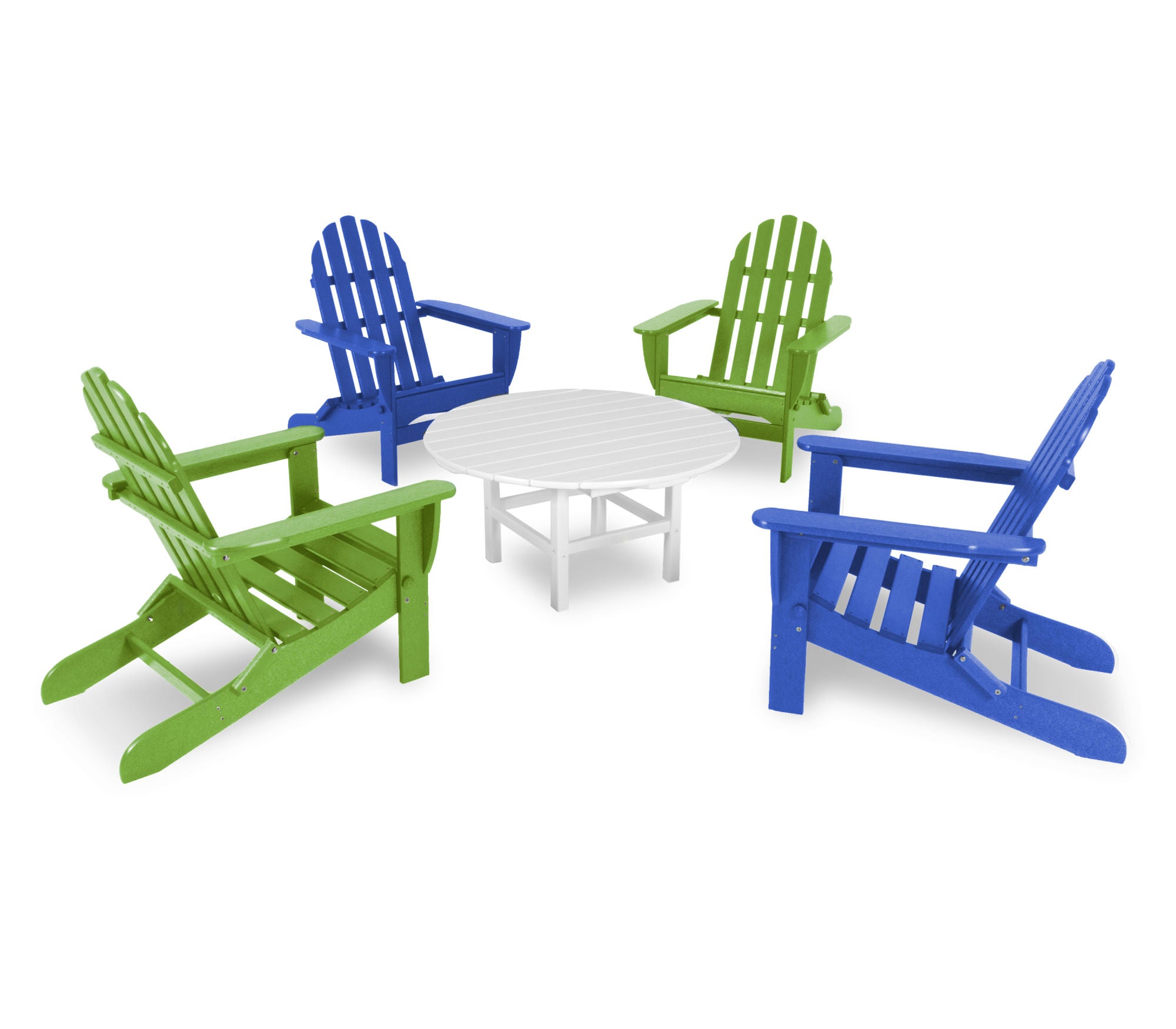 POLYWOOD Classic Folding Adirondack 5-Piece Conversation Group