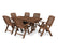 POLYWOOD 7-Piece Nautical Folding Highback Chair Dining Set with Trestle Legs