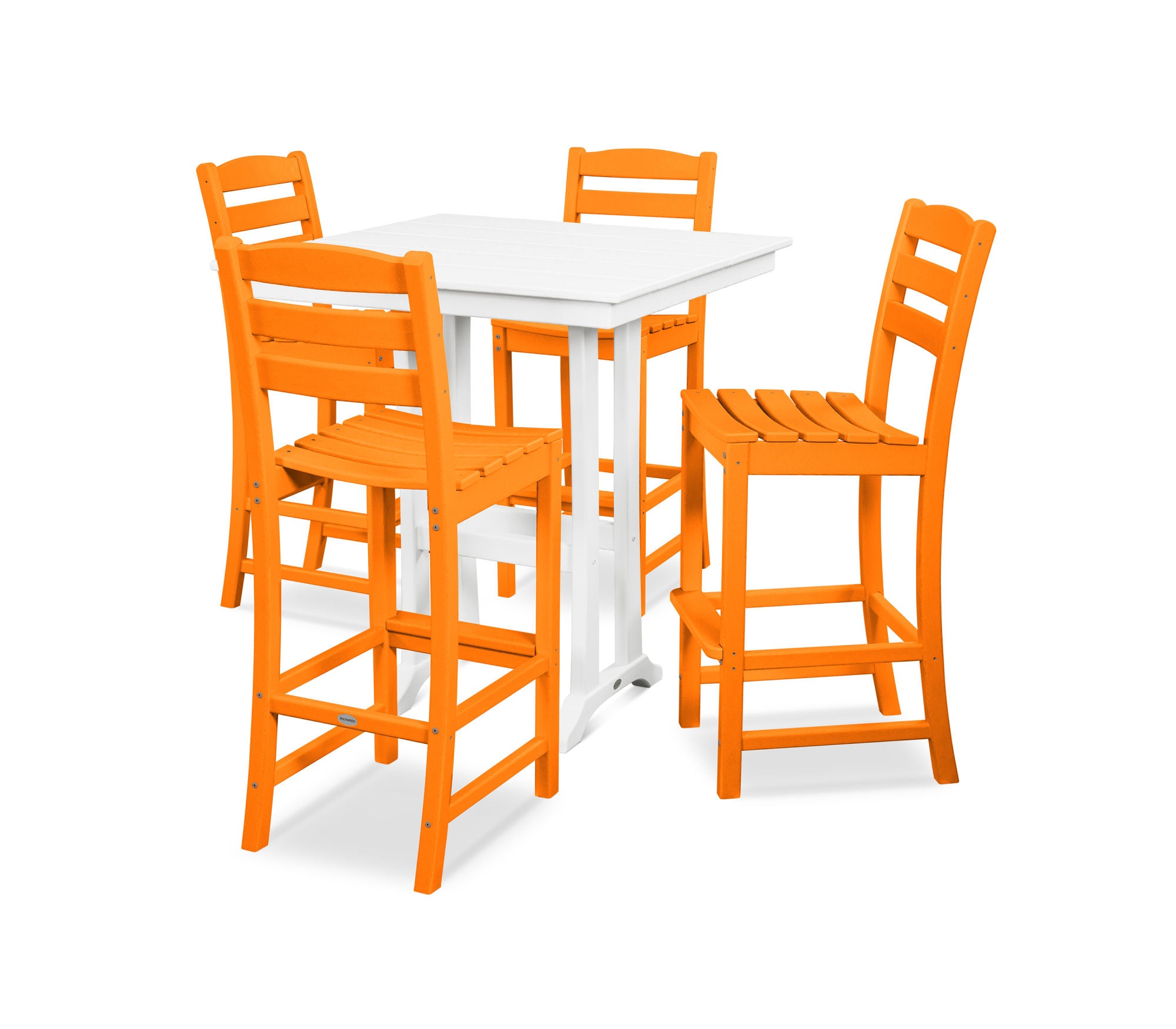 POLYWOOD La Casa Café 5-Piece Farmhouse Trestle Bar Set