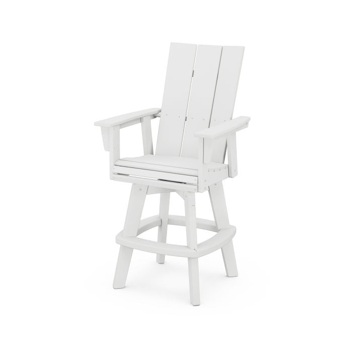 POLYWOOD Modern Curveback Adirondack Swivel Bar Chair