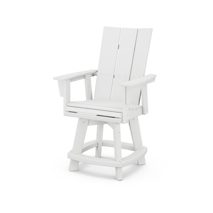 POLYWOOD Modern Curveback Adirondack Swivel Counter Chair