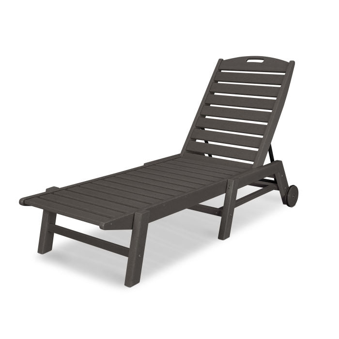 POLYWOOD Nautical Chaise w/ Wheels - Stackable