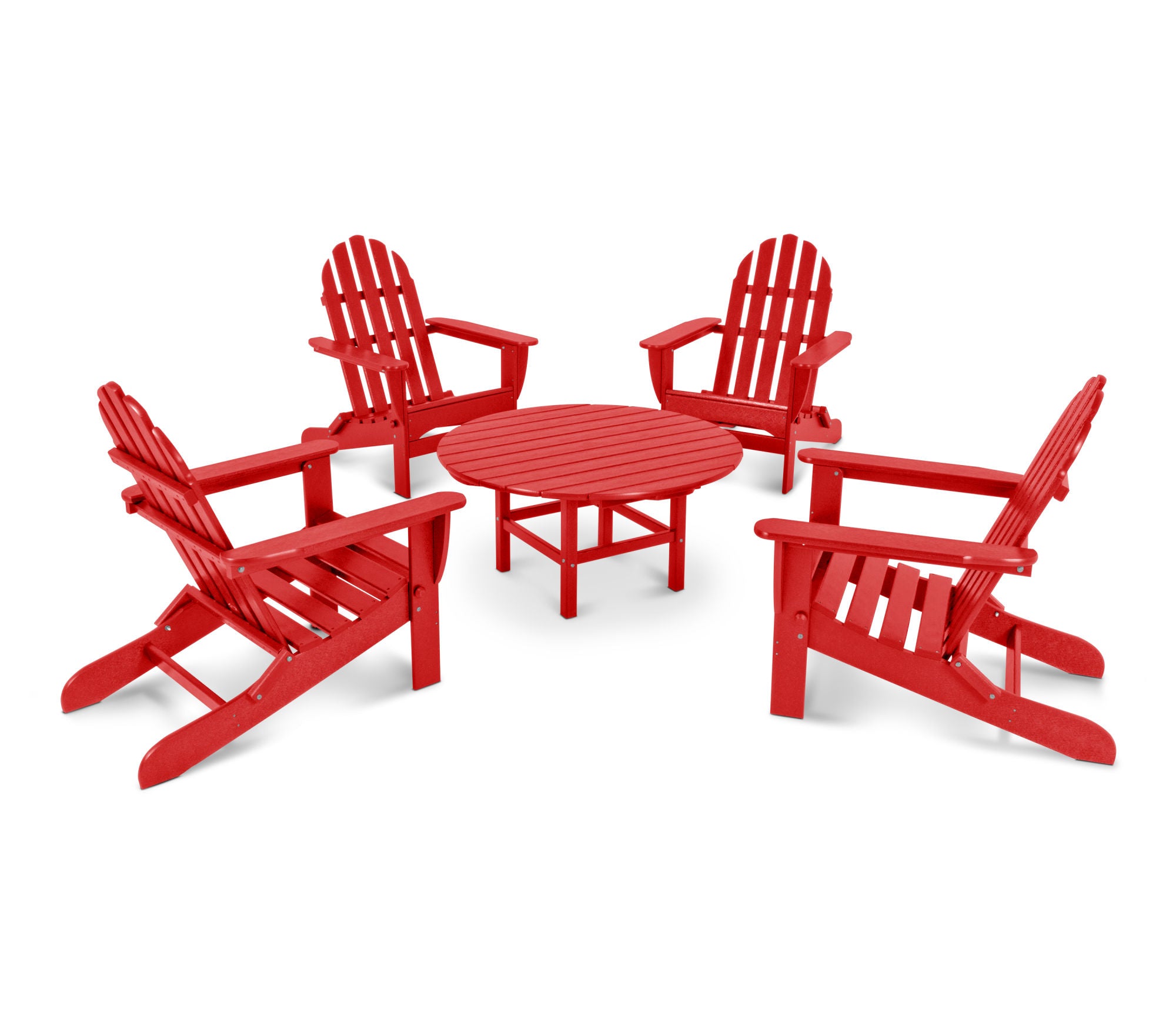 POLYWOOD Classic Folding Adirondack 5-Piece Conversation Group