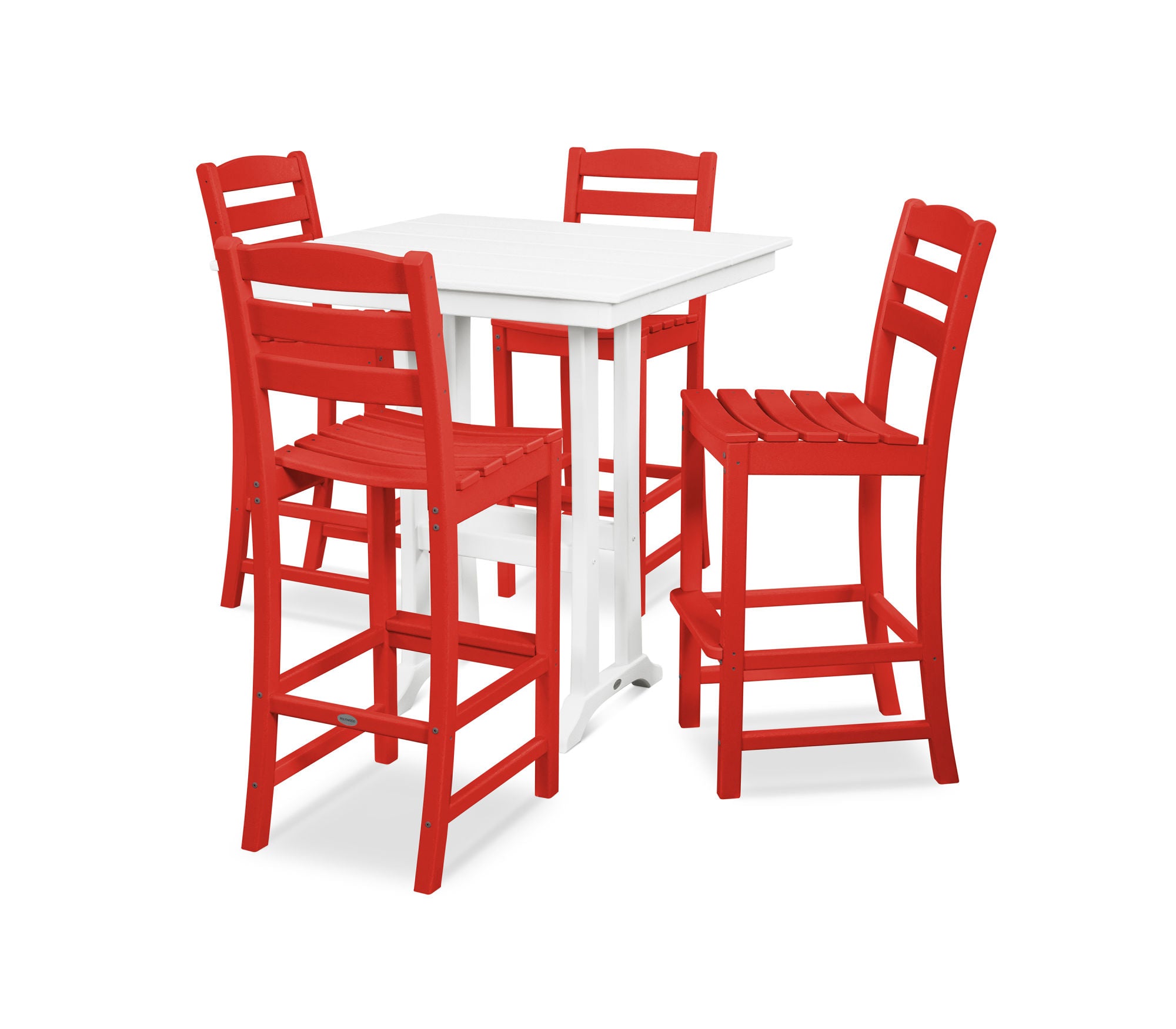 POLYWOOD La Casa Café 5-Piece Farmhouse Trestle Bar Set