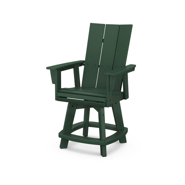 POLYWOOD Modern Curveback Adirondack Swivel Counter Chair