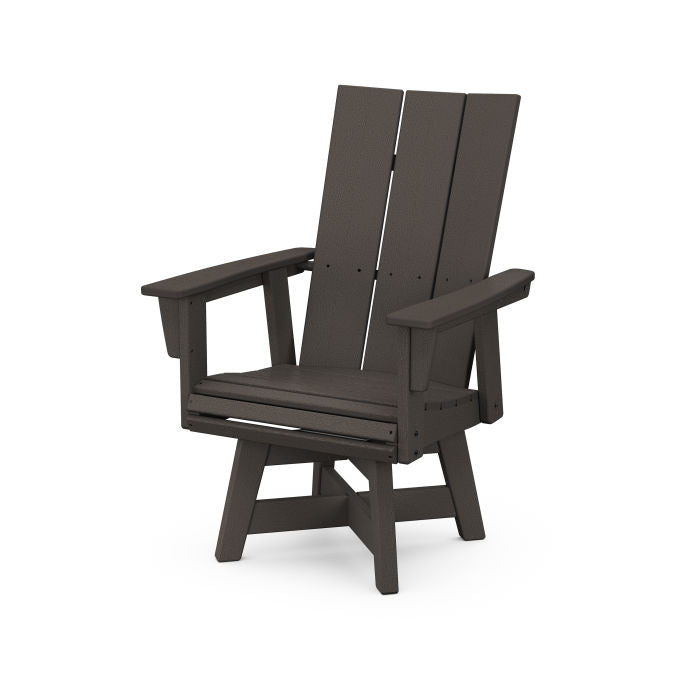 POLYWOOD Modern Curveback Adirondack Swivel Dining Chair