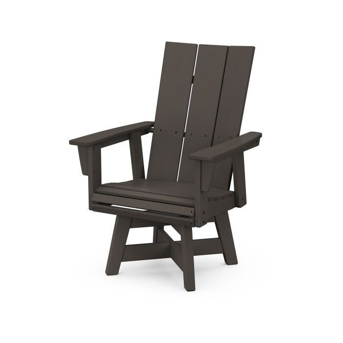 Polywood Modern Curveback Adirondack Swivel Dining Chair
