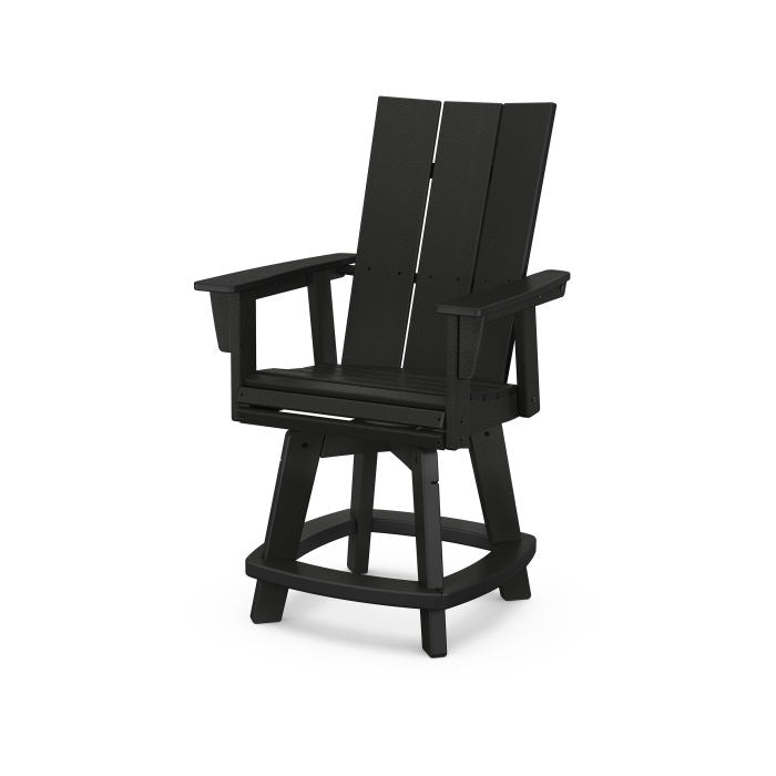 POLYWOOD Modern Curveback Adirondack Swivel Counter Chair