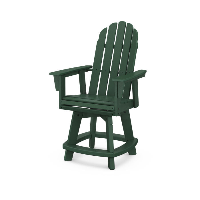 POLYWOOD Vineyard Curveback Adirondack Swivel Counter Chair