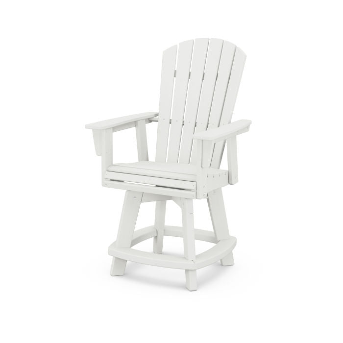 POLYWOOD Nautical Curveback Adirondack Swivel Counter Chair