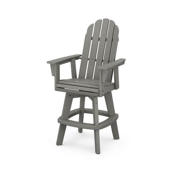 POLYWOOD Vineyard Curveback Adirondack Swivel Bar Chair
