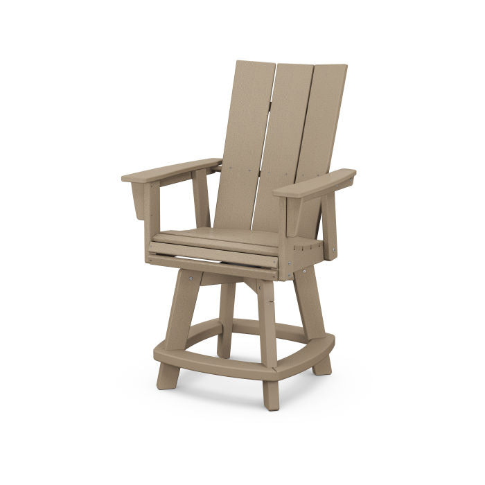 POLYWOOD Modern Curveback Adirondack Swivel Counter Chair