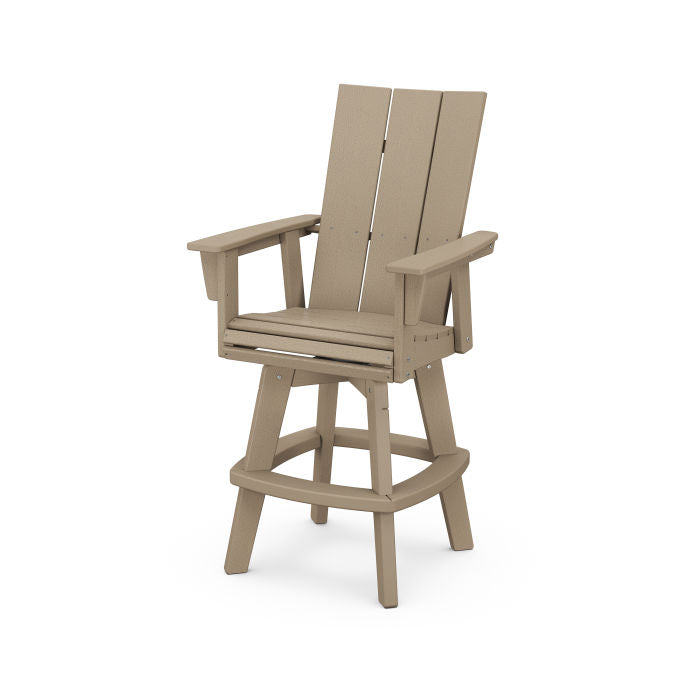 POLYWOOD Modern Curveback Adirondack Swivel Bar Chair