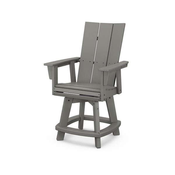 POLYWOOD Modern Curveback Adirondack Swivel Counter Chair